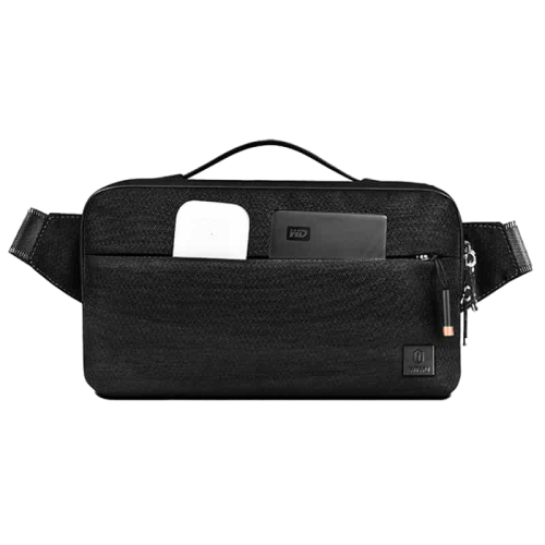 Wiwu Alpha Chest Package Crossbody Bag (26x15x7CM) - Black