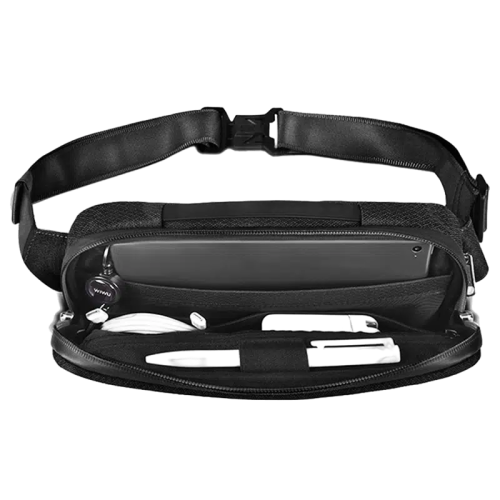 Wiwu Alpha Chest Package Crossbody Bag (26x15x7CM) - Black