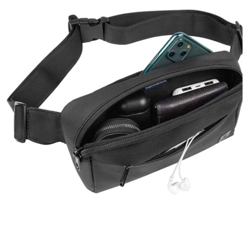 Wiwu Metro Mate Multifunction Travel Waist Bag (21X12.5X5cm) - Black