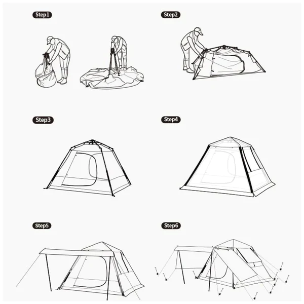 Naturehike UPF 50+ Ango pop up tent for 4 man (with hall pole) Army green(with snow skirt)