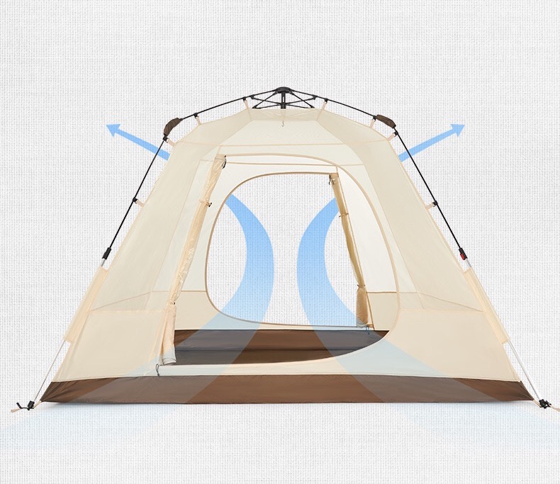 Naturehike UPF 50+ Ango pop up tent for 4 man (with hall pole) khaki(with snow skirt)