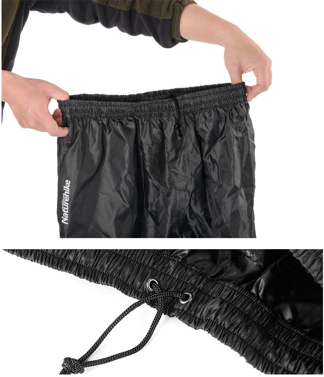 Naturehike Double Zipper Rain Pants-upgrade Black XL