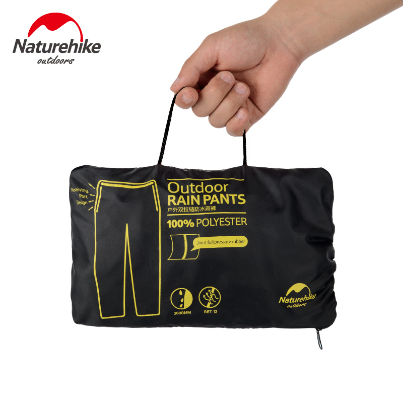 Naturehike Double Zipper Rain Pants-upgrade Black XL