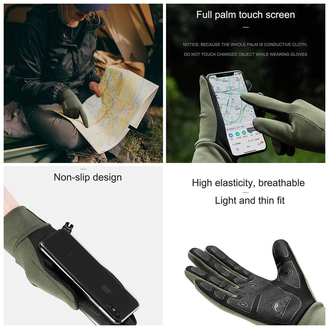 Naturehike GL10 Touch Non-slip Gloves-20ST Grey L