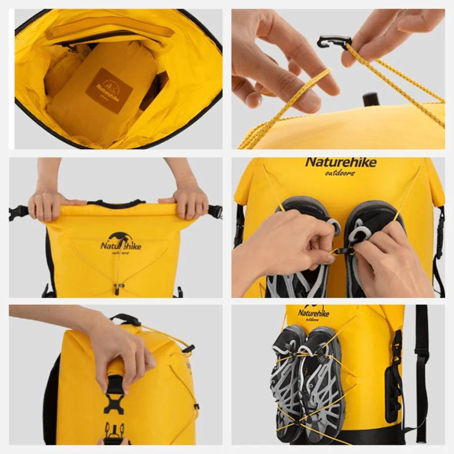 Naturehike TB03-shimmer-TPU Wet And Dry Separation Waterproof Bag Khaki 40L (Without Shoes)