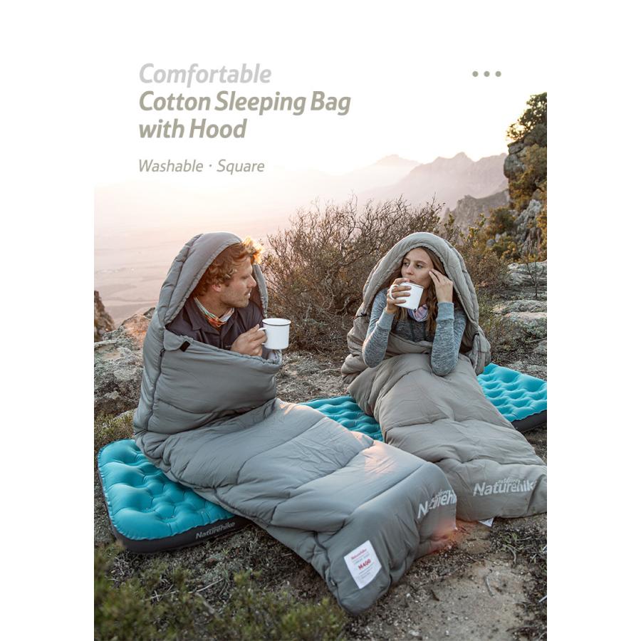 Naturehike Envelop Washable Cotton Sleeping Bag With Hood Grey M180