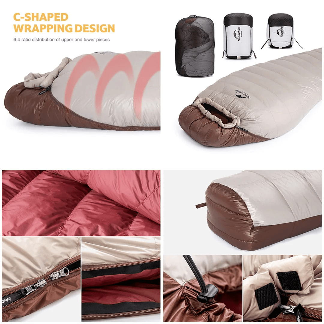 Naturehike (Snowbird) Mummy duck down sleeping bag Smoke brown /M(880G)