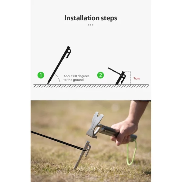 Naturehike Large Stainless Steel Tent Peg Silver/35cm