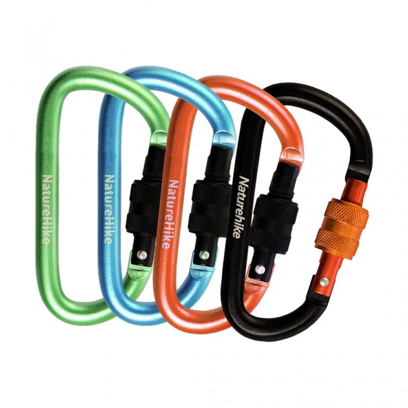 Naturehike 8cm D-type Multifunctional Hang Buckle With Lock Black