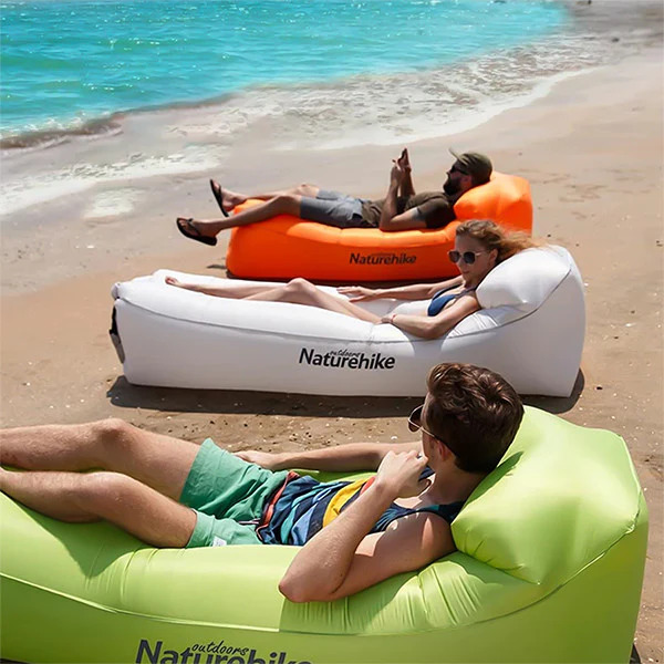 Naturehike 20FCD-double Layer Portable Air Sofa With Pillow - Grey