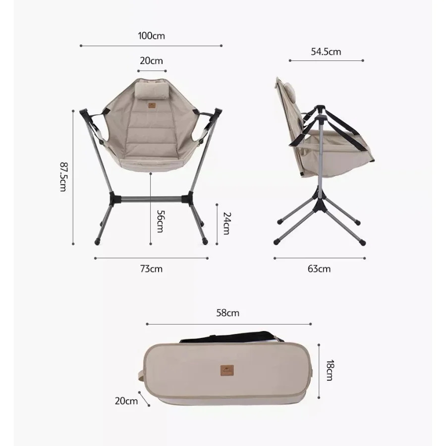 Naturehike YL11 Outdoor Folding Rocking Chair Olive