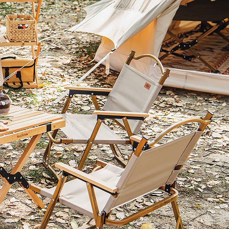 Naturehike MW02 Outdoor Folding Chair Aluminum Alloy Walnut Color