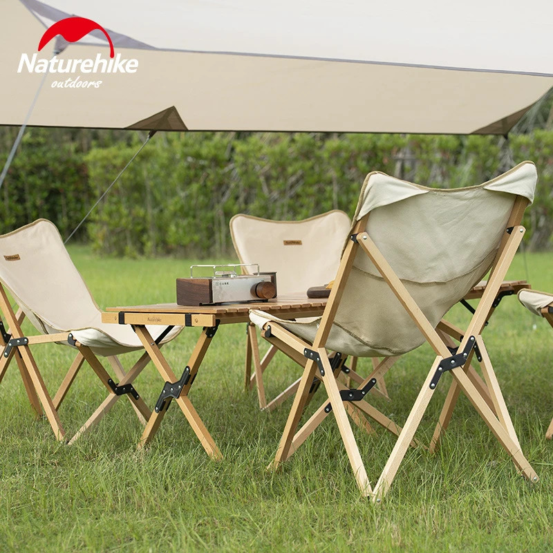 Naturehike Outdoor Wooden Folding Chair Q-9E Extra-large Wood