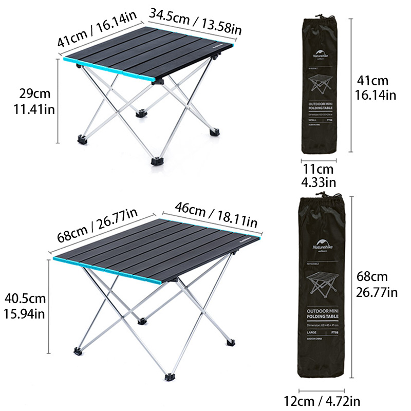Naturehike FT08 Aluminum Alloy Folding Table - Reef Blue (Large)