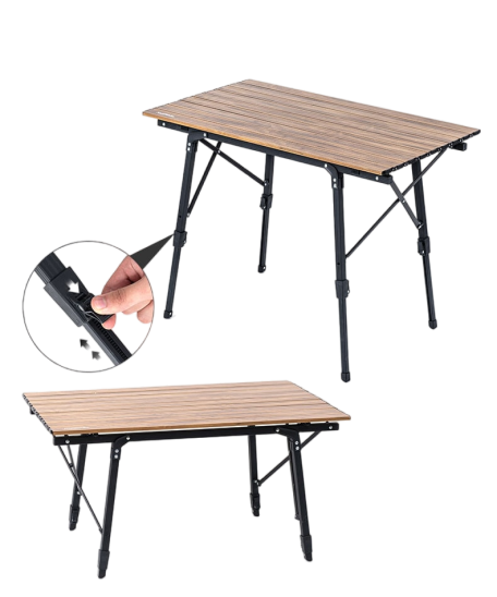 Naturehike MW03 Outdoor Telescopic Folding Table Wood Grain L