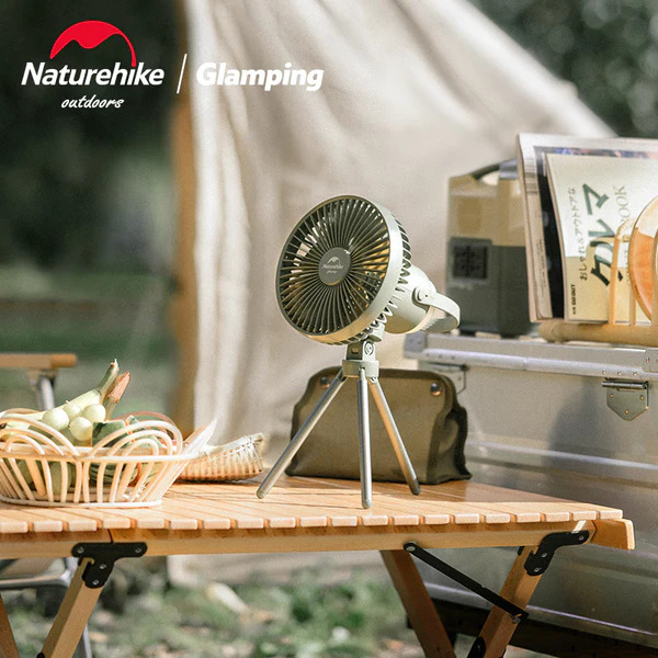 Naturehike Camping Fan With Magnetic Lamp Khaki