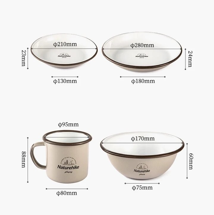 Naturehike Enamel Tableware Enamel Large Dish / Khaki (280MM)