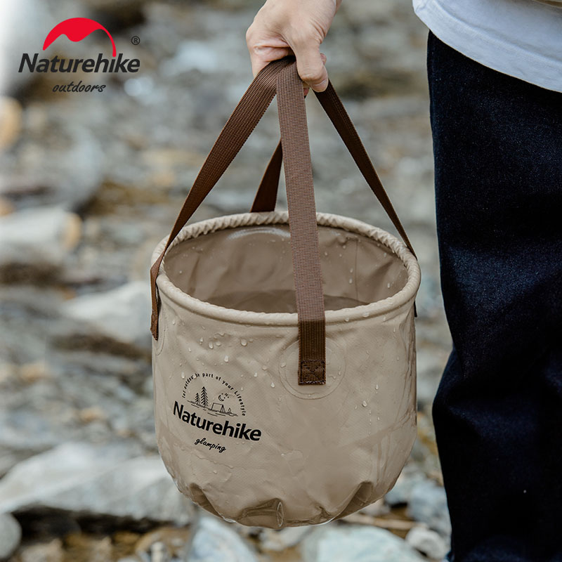 Naturehike Foldable Round Bucket Light Brown/20L