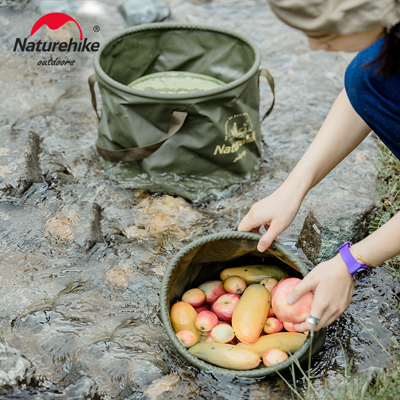 Naturehike Foldable Round Bucket Light Brown/20L