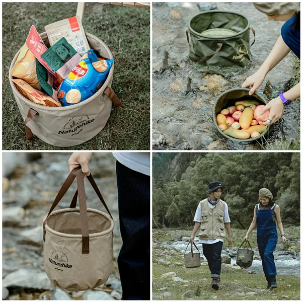 Naturehike Foldable Round Bucket Light Brown/20L