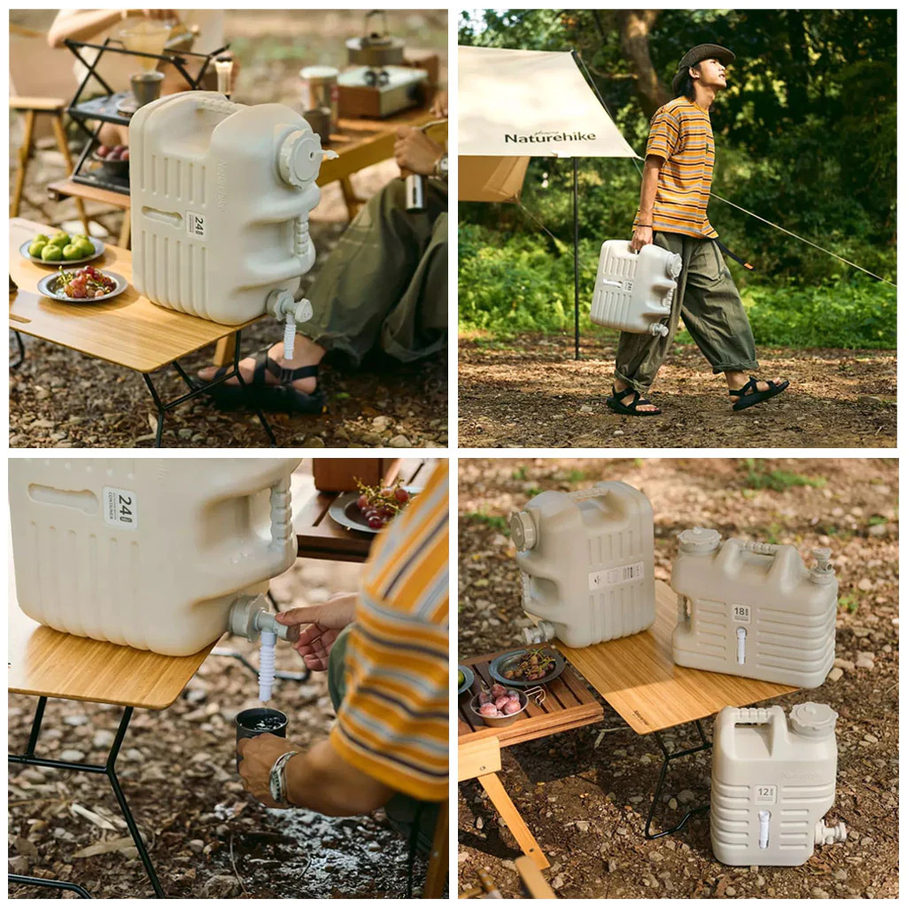 Naturehike New Style Square Water Container Beige Grey 24L