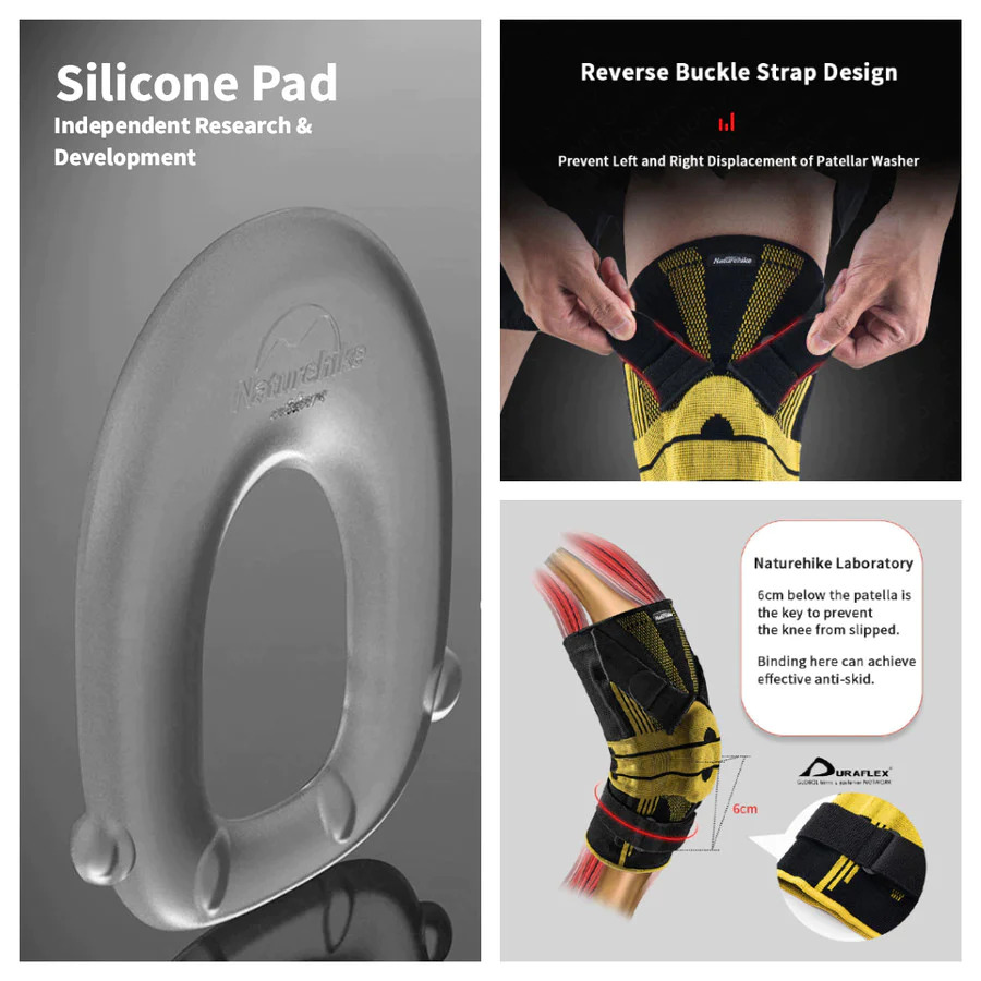 Naturehike HJ-k01-wing-Professional External Stabilized Patella Knee Brace Yellow/L
