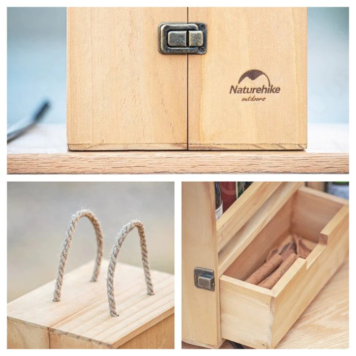 Naturehike Outdoor Multi-layer Seasoning Cabinet Wood