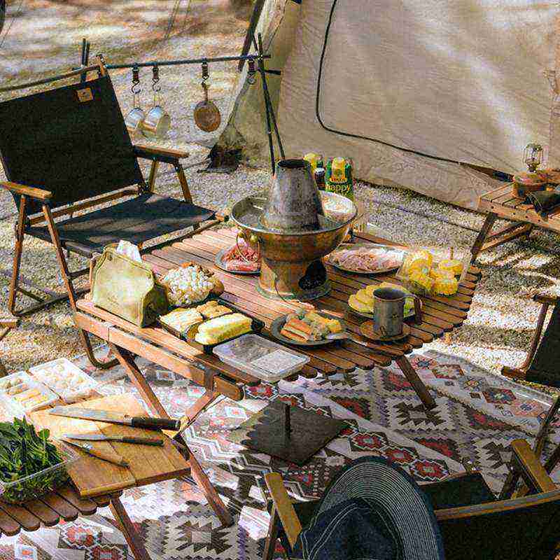 Naturehike Outdoor Folding Egg Roll Table Wood(Large)