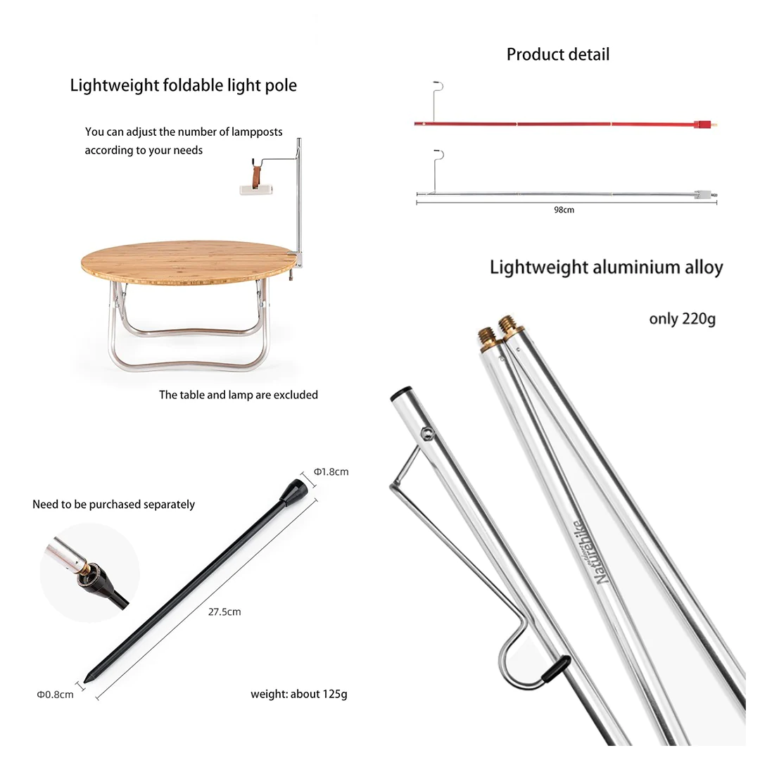 Naturehike Foldable Lamp Holder Grey
