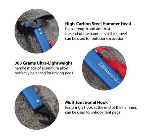 Naturehike Aluminum Multifunctional Outdoor Hammer - Blue