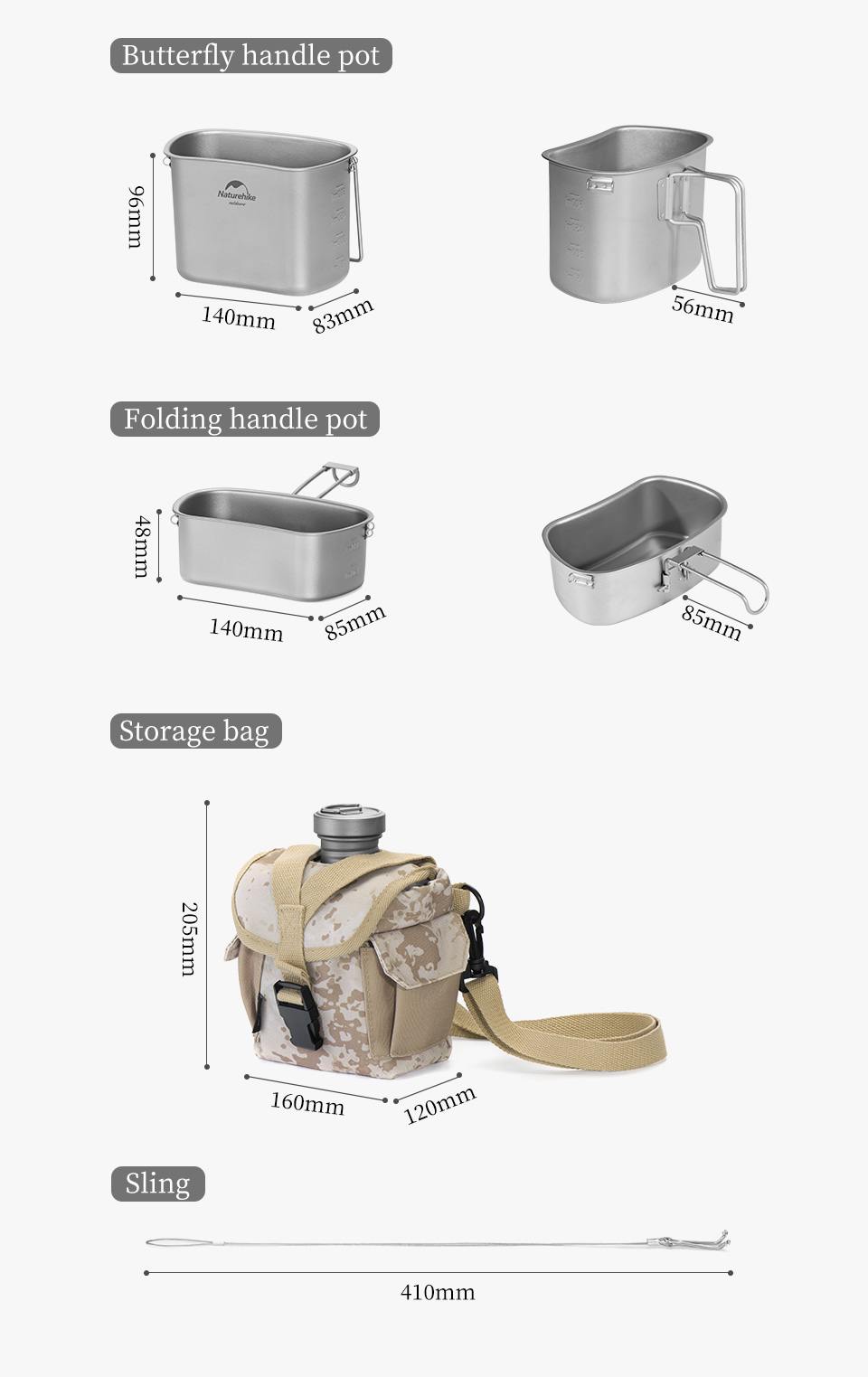 Naturehike Titanium Cooking Set