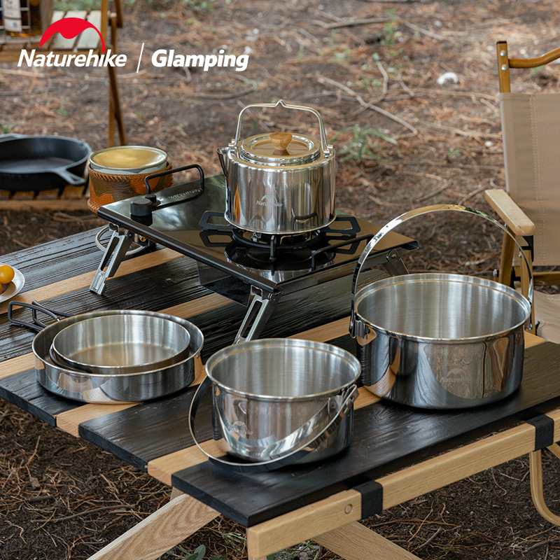 Naturehike 3 In 1 Stainless Steel Pot Set Pot Set