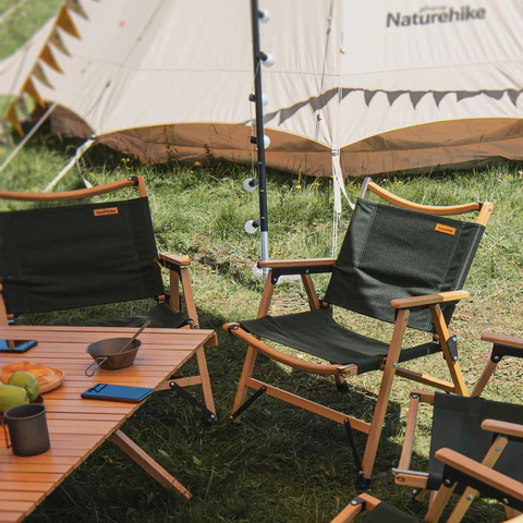 Naturehike Outdoor Folding Wooden Chair Wood-Coffee Brown