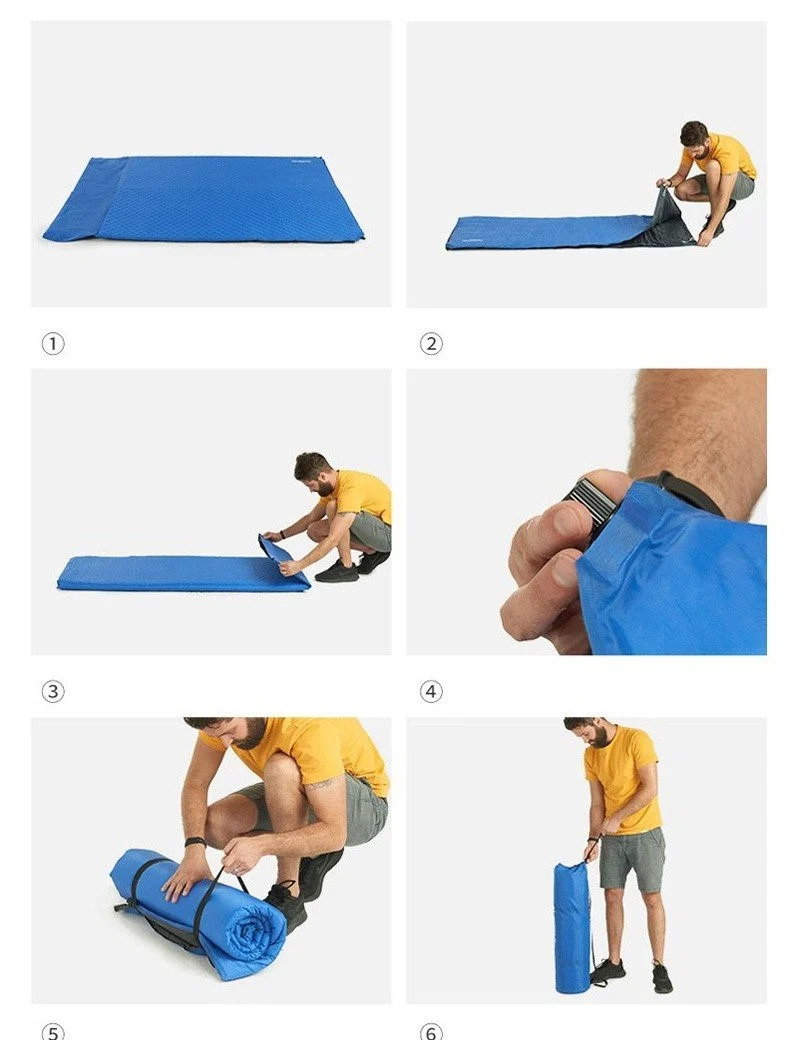 Naturehike Couple  Inflatable Mat With Pillow-updated Blue