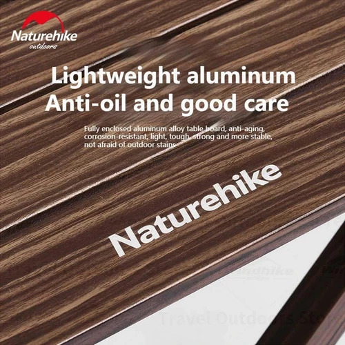 Naturehike Aluminum Alloy Hanging Egg Roll Table - Wood Grain
