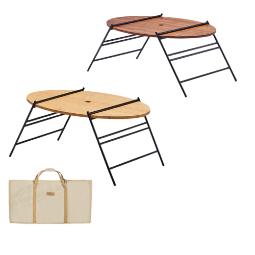 Naturehike Outdoor Folding Oval Table Teak Wood