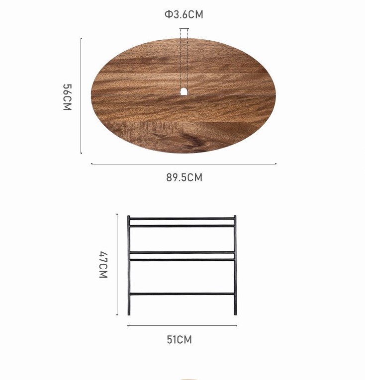 Naturehike Outdoor Folding Oval Table Teak Wood