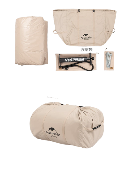 Naturehike 6.3 Air Pole Inflatable Cotton Glamping Tent - Quicksand Gold