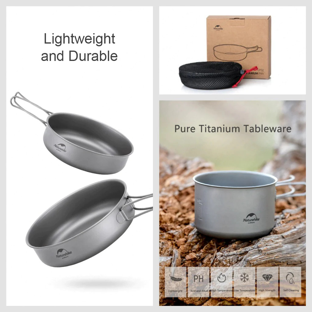 Naturehike TJP02 Outdoor Titanium Frying pan-9H (150MM）