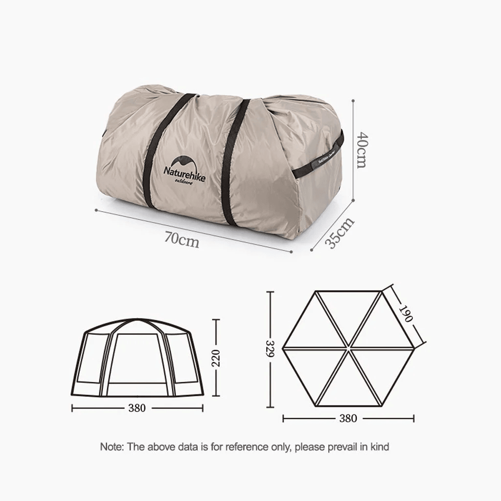 Naturehike Hexagonal Inflatable Tent Airpole Bower Golden