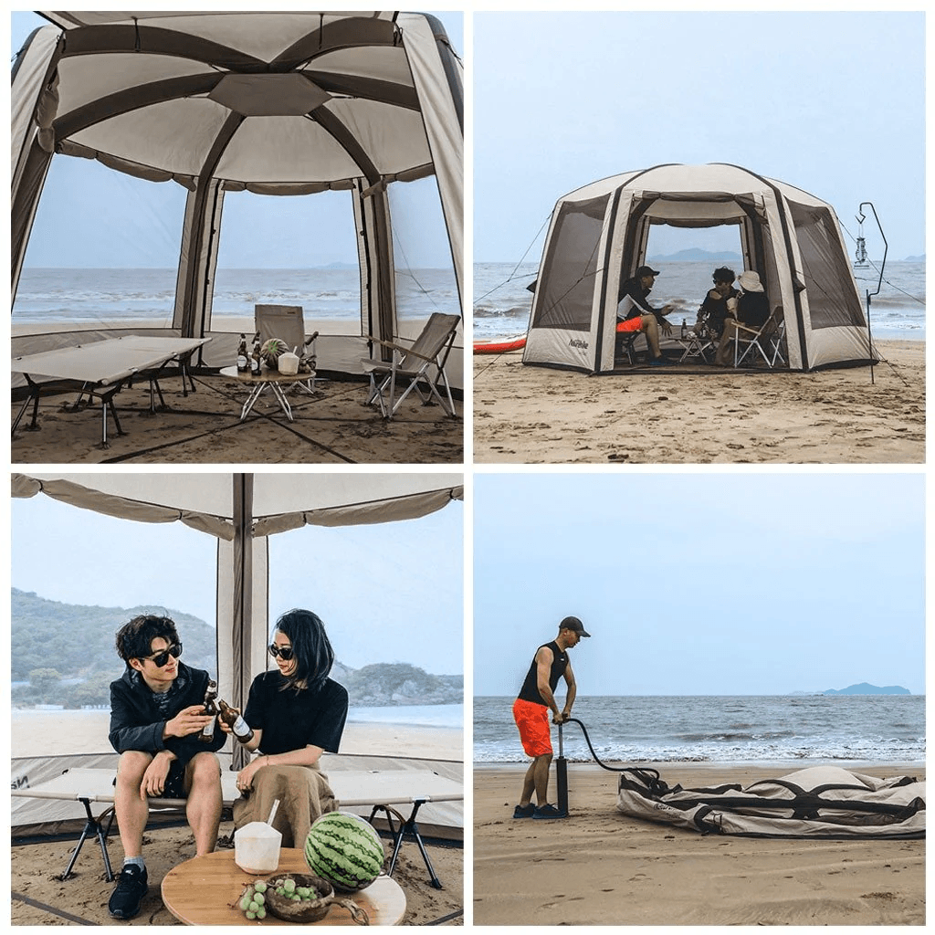 Naturehike Hexagonal Inflatable Tent Airpole Bower Golden