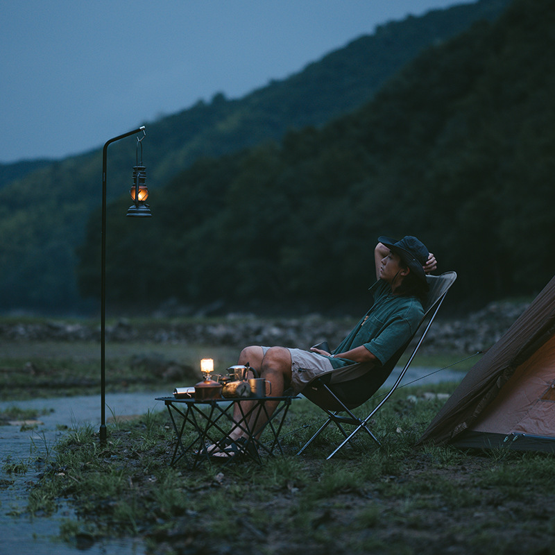 Naturehike Outdoor Folding Aluminum Lamp Pole Black