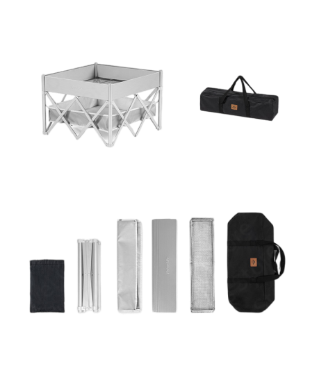 Naturehike 24 Inch Folding Fire Rack Silver