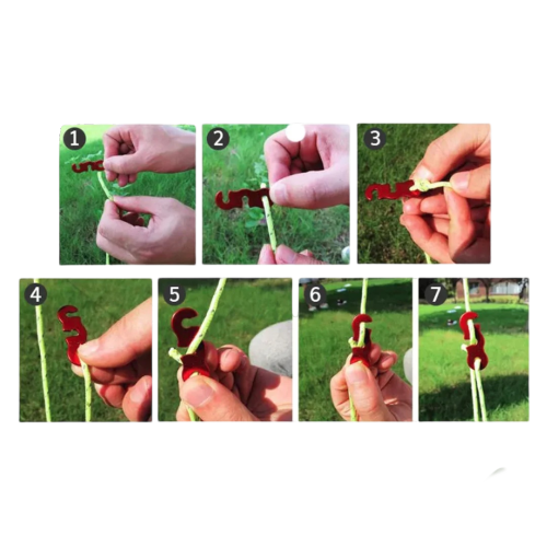 Naturehike S Shape Rope Buckle Red (4 Pcs+rope）