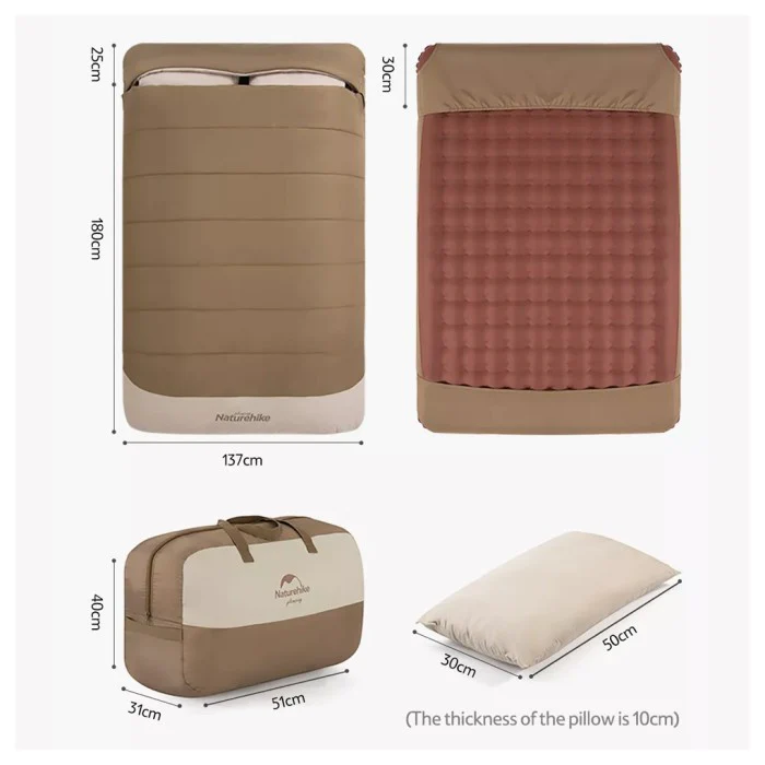 Naturehike Double Sleeping Bag Brown