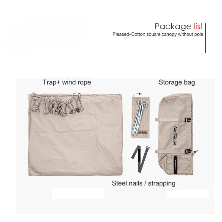 Naturehike Pleased-cotton Square Canopy Without Pole Green