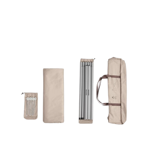 Naturehike Rhombic Tarp With 2 Poles Khaki Coated Silver