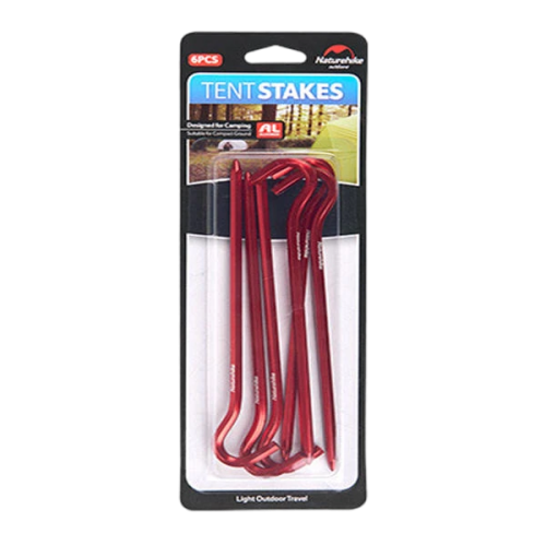 Naturehike Hexagon Hook Aluminium Peg Red (6 Pcs)