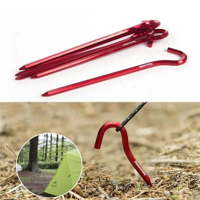 Naturehike Hexagon Hook Aluminium Peg Red (6 Pcs)