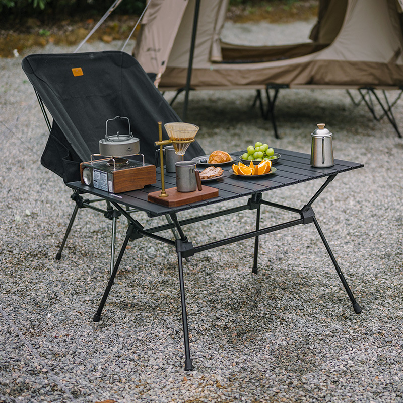 Naturehike FT12 Adjustable Height Aluminum Alloy Table Black